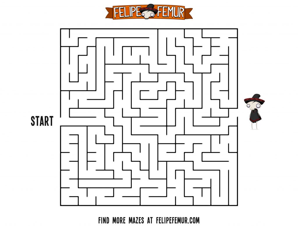 free maze printout for kids square maze 1 felipe femur